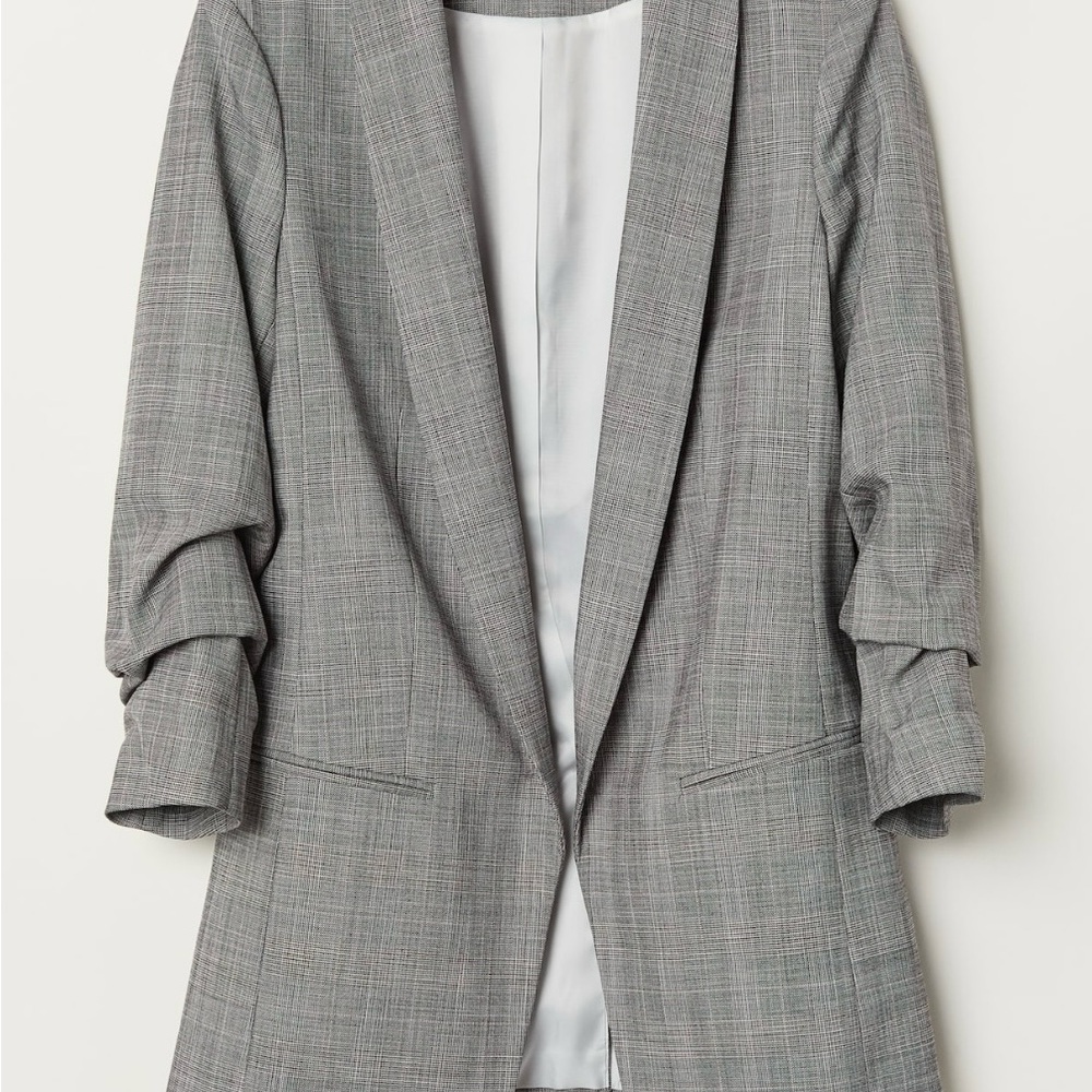 BRAND NEW without tags! H&M Shawl Lapel Blazer Grey/Checked Size 32